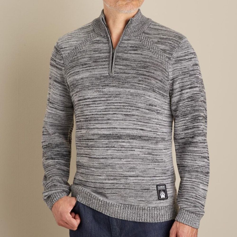 Men's Duluth Alaskan Hardgear Water off Standard Fit Merino 1/4 Zip Sweater XL